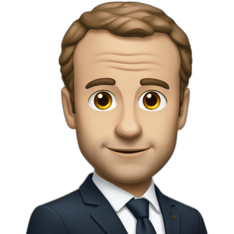 Macron with an iphone  emoji