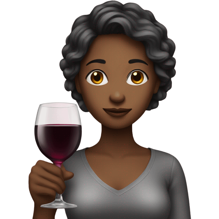 Girl with a glass of wine  emoji