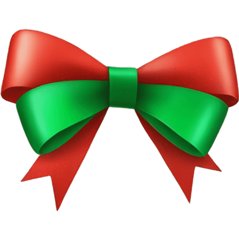 Christmas bow red and green emoji