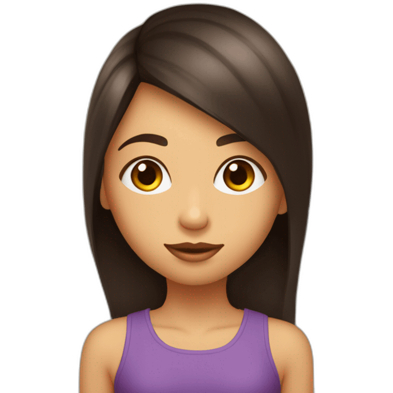 fille de 12ans cheuveux noir yeux marrons on a l’impression qu’elle est amoureuse emoji