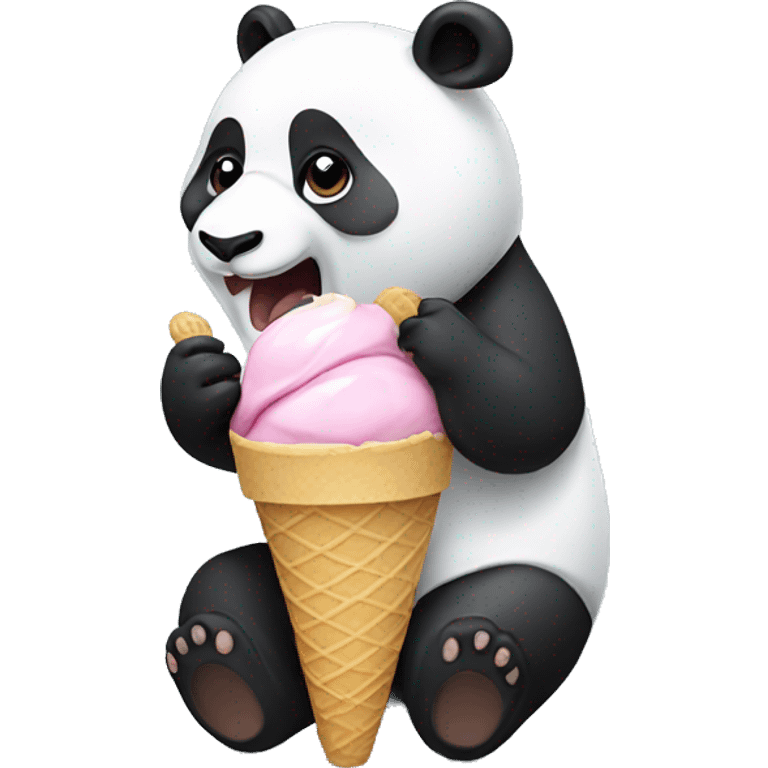 Panda eating ice cream emoji