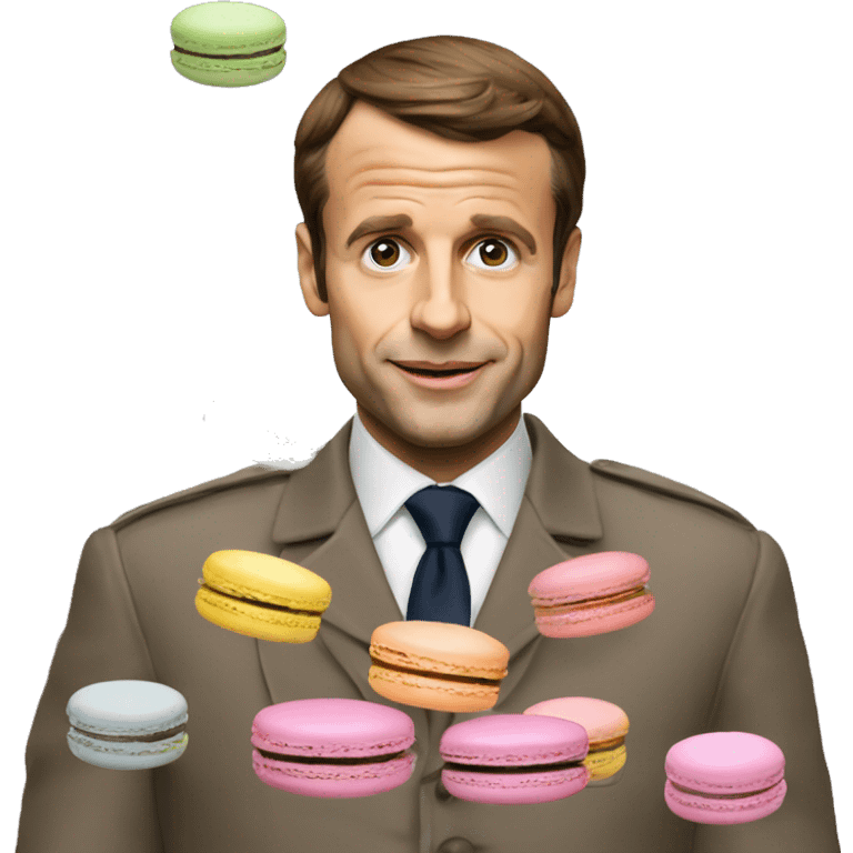 Macron qui mange des macarons  emoji