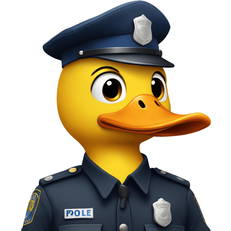 Duck with police cap emoji