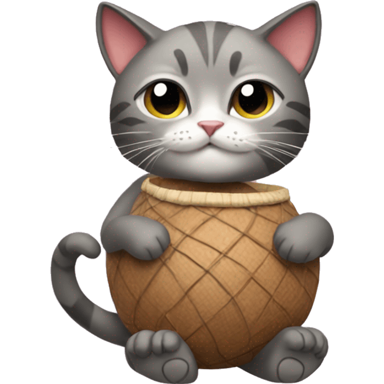 a cat with a coconut bra emoji