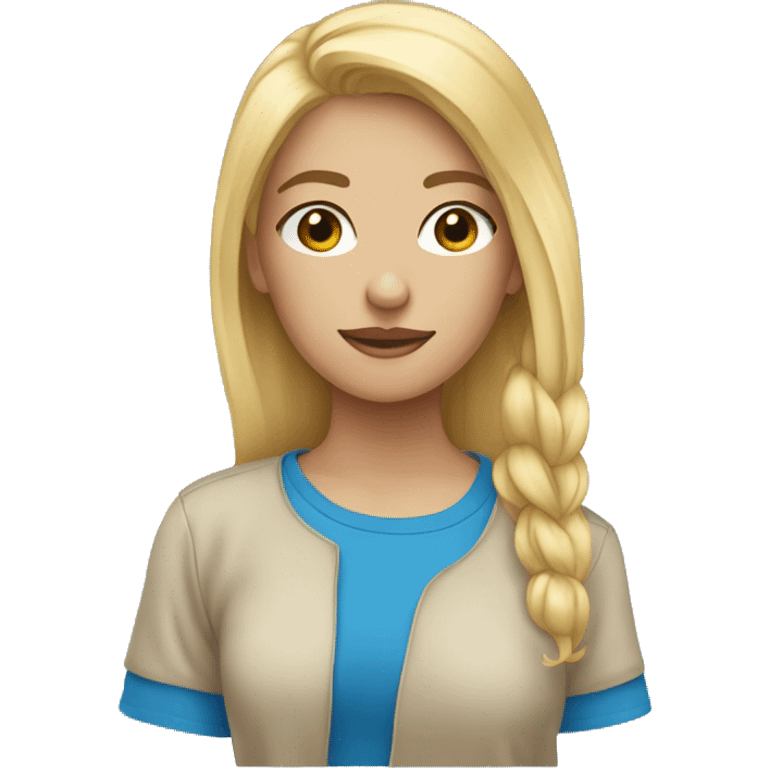 girl blonde hair blue t-sirt emoji