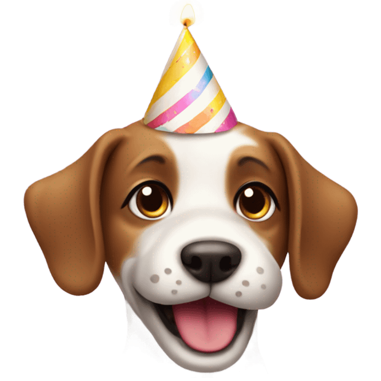 Birthday wishes from a cute dog emoji