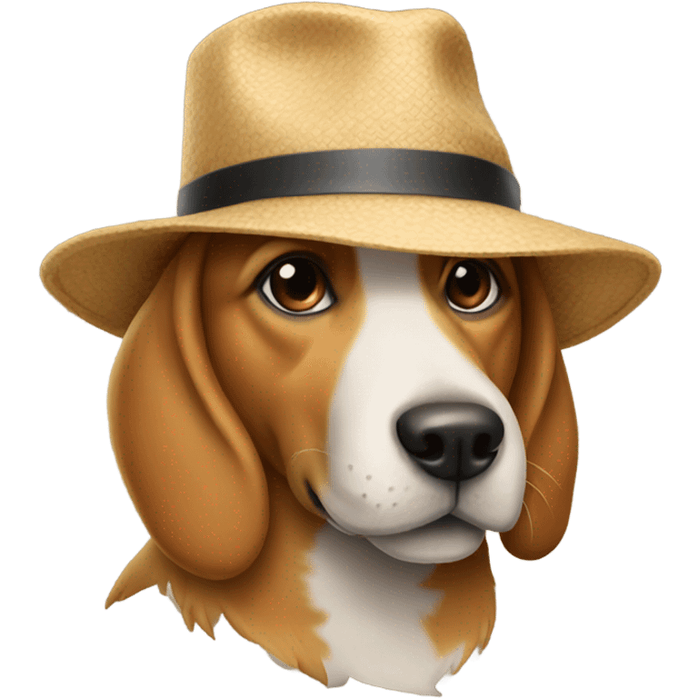 Dog wearing hat emoji