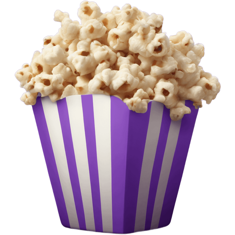 Realistic piece of purple popcorn isolated.  emoji