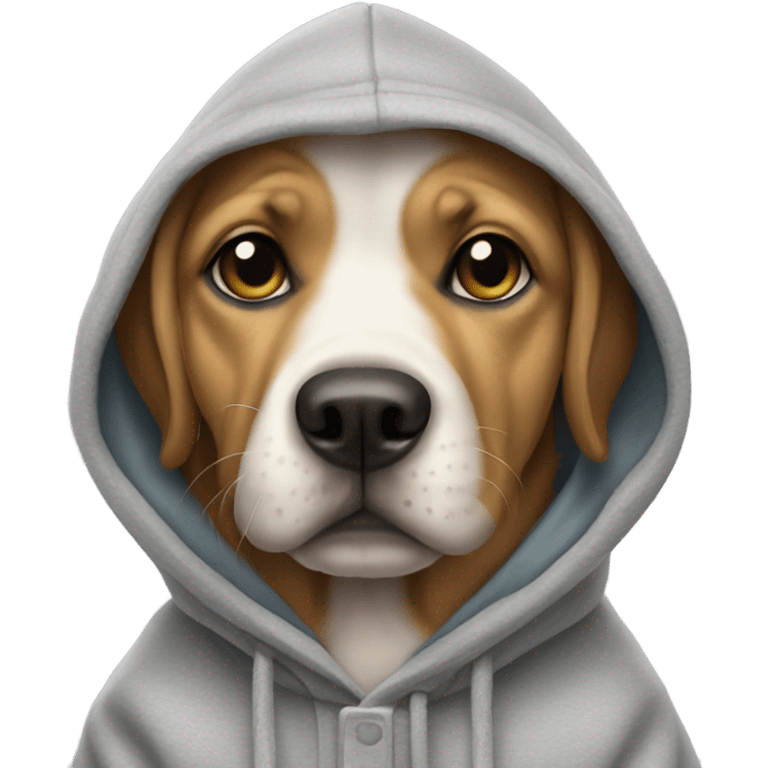 Dog wearing a hoodie  emoji