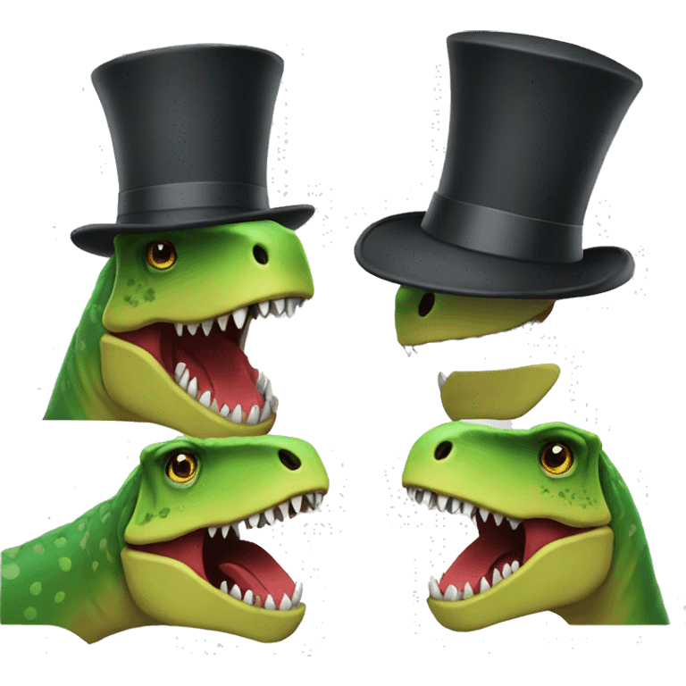 trex with tophat emoji