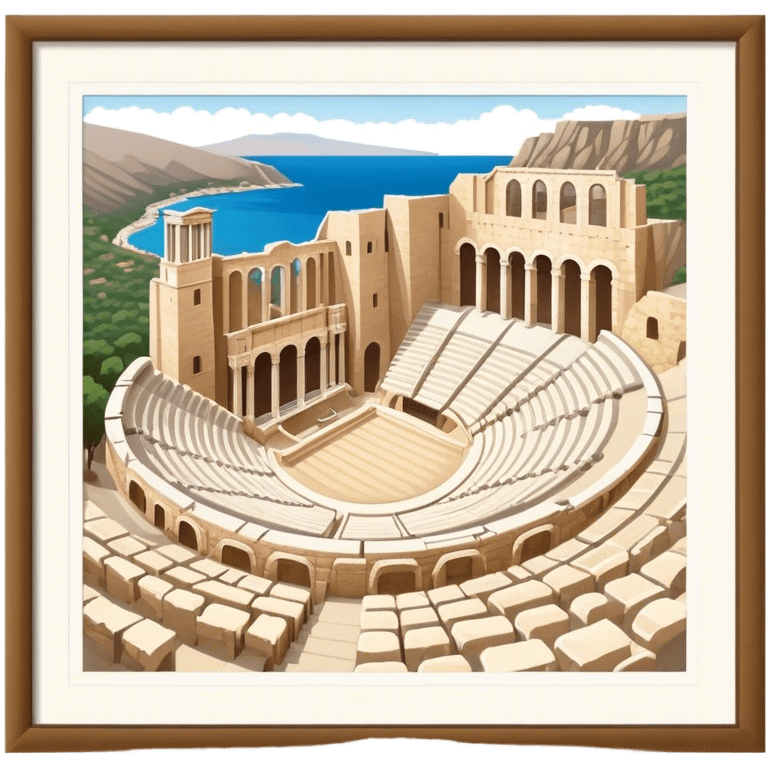 Odeon of Herodes Atticus Landmark Emoji – Depicting the ancient stone amphitheater on the Acropolis slopes. emoji