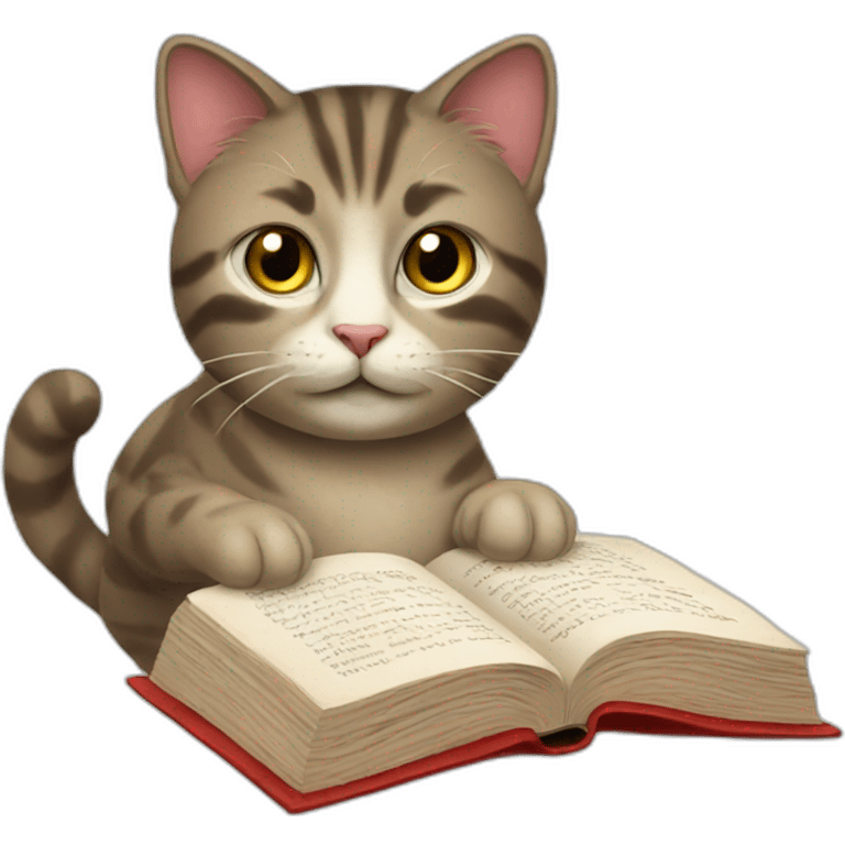 cat read book emoji