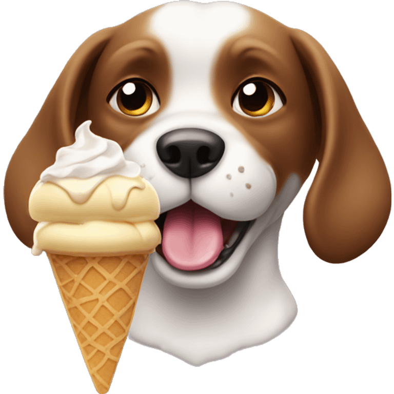 Dog eating icecream emoji