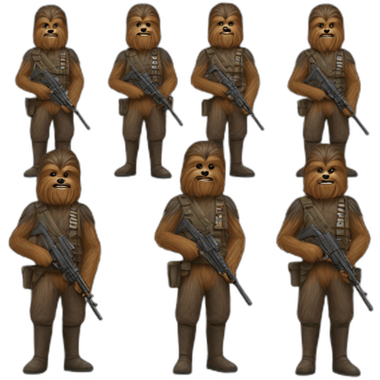 group of Chewbacca Serbian soldiers emoji