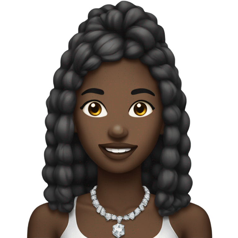 Black girl with diamond grills emoji