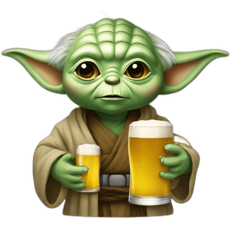 Yoda with beer emoji