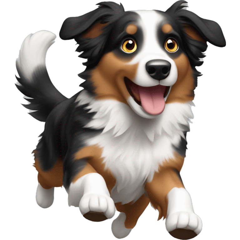 Australian shepherd jumping anvil emoji