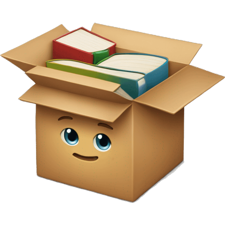 open box with books inside emoji