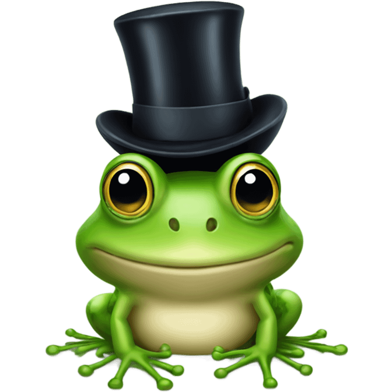 a frog with a top hat emoji