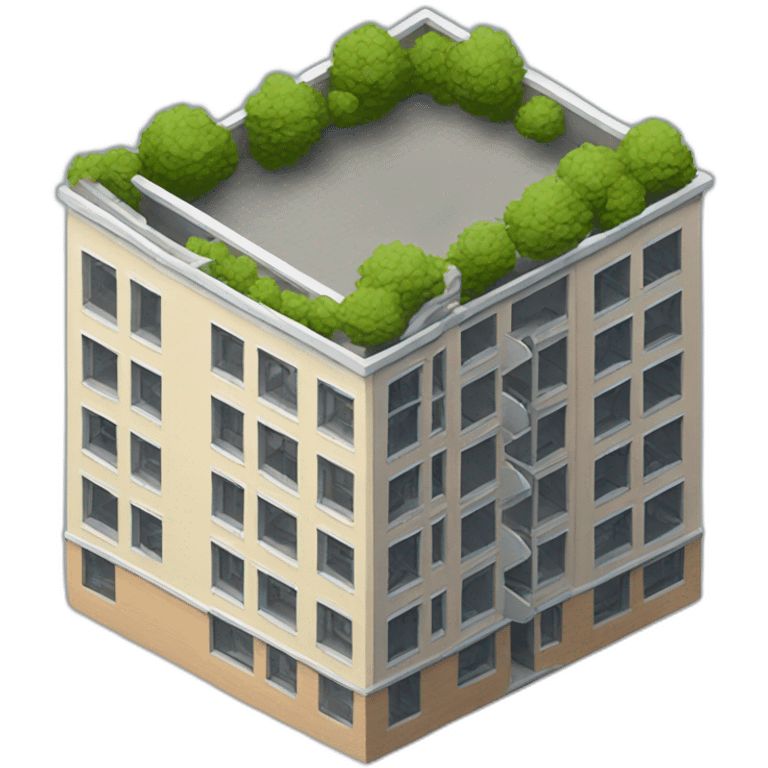 apartment building model isometric emoji