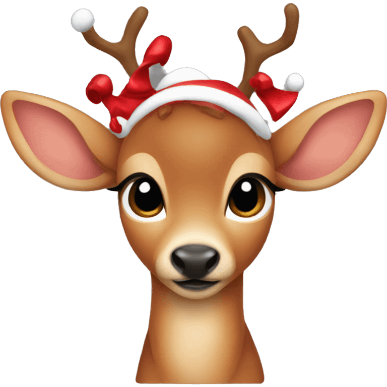 Red asthetic Christmas baby deer emoji