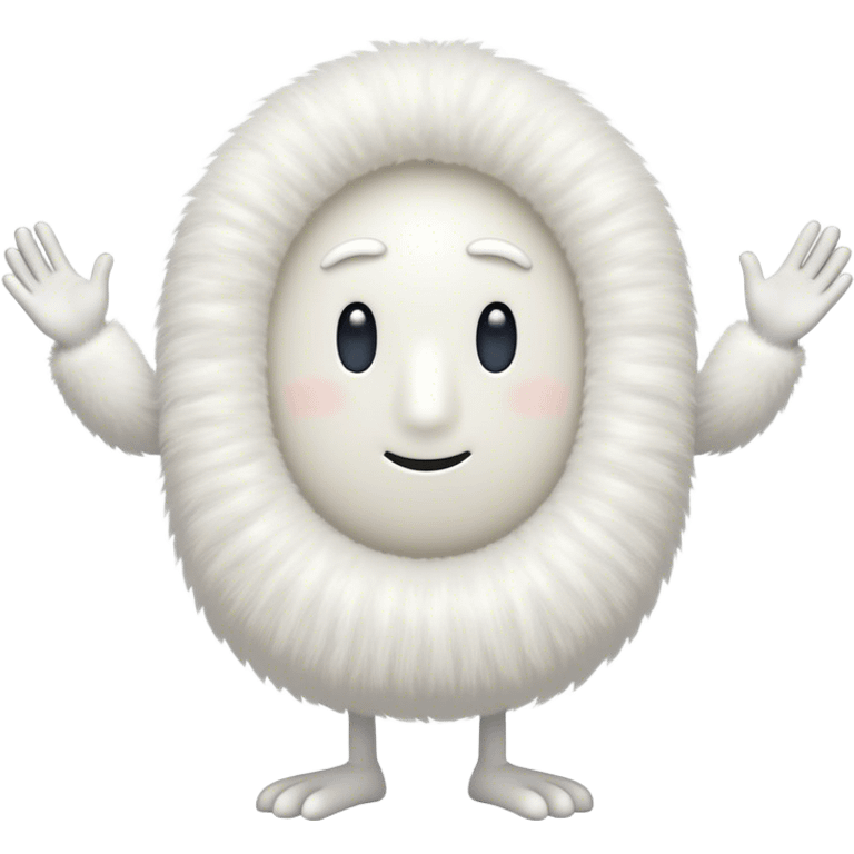 White oval with no body and oval arms and legs white fuzzy snout emoji