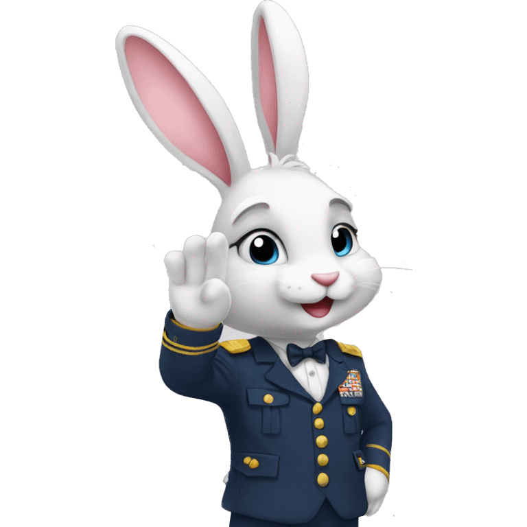 Saluting bunny emoji