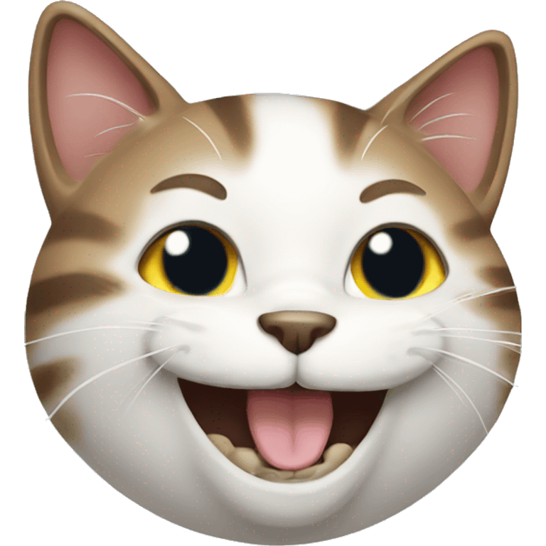 A cat laughing  emoji