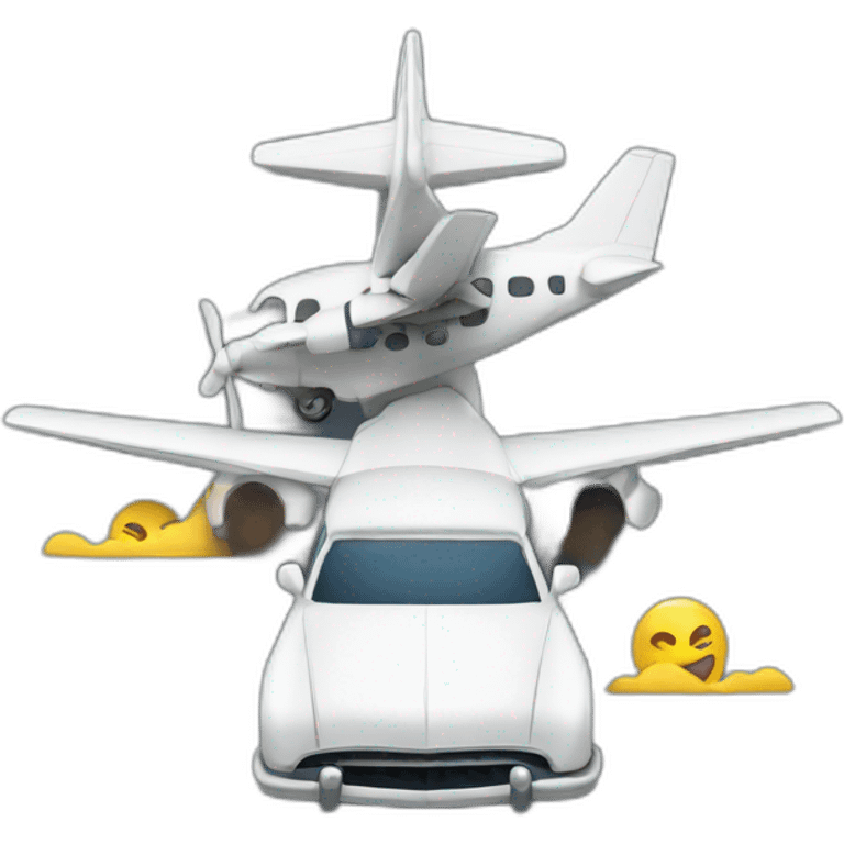 Car eating plane emoji