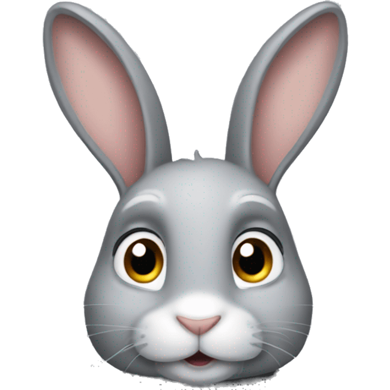 Gray rabbit with long hears  emoji