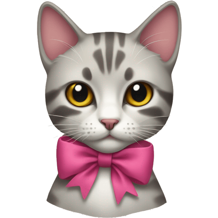 a cat with a bow emoji