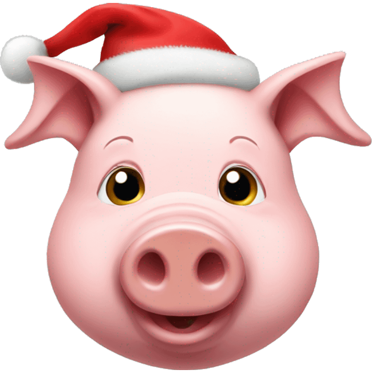 Pig with Christmas hat  emoji