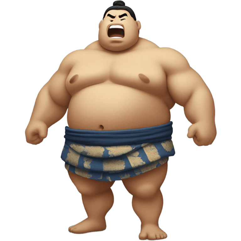 Sumo wrestler singing emoji