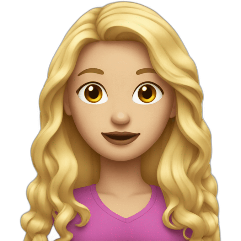 a girl with beautiful thick long blonde hair emoji