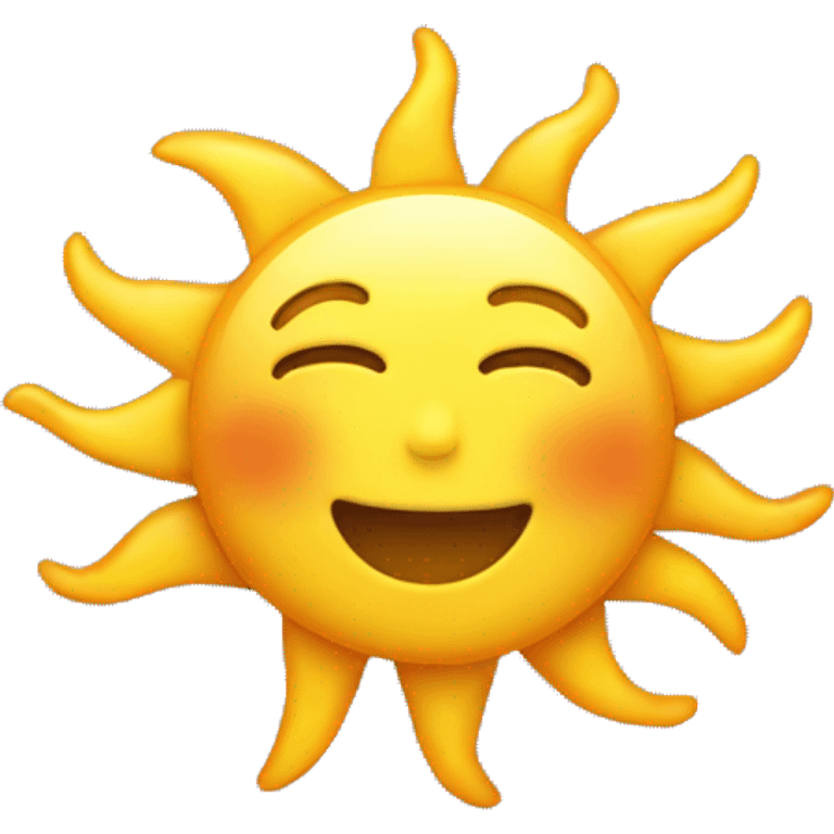 Sun that smiles  in a very cute way emoji