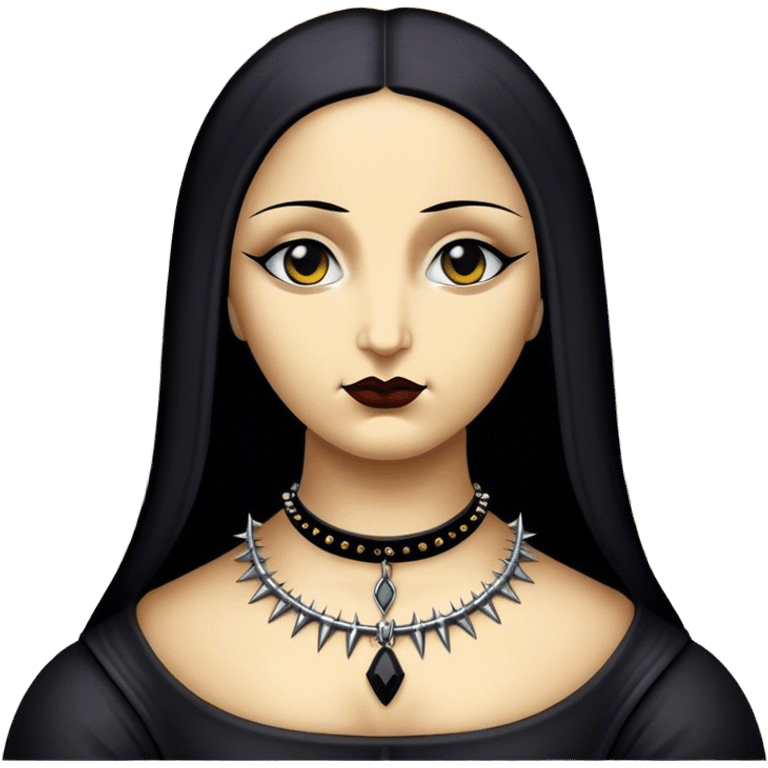 Goth mona lisa with spike choker  emoji