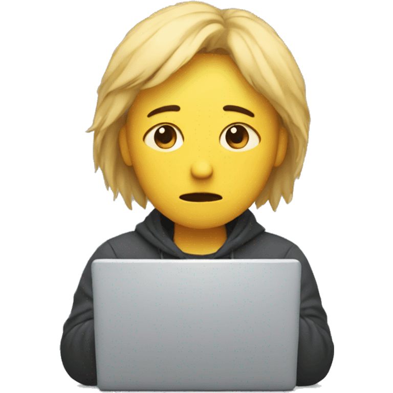 sad person with laptop emoji