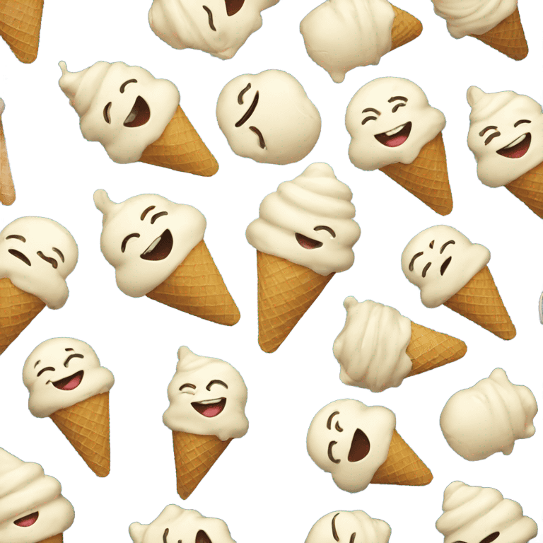 Ice-cream laughing emoji