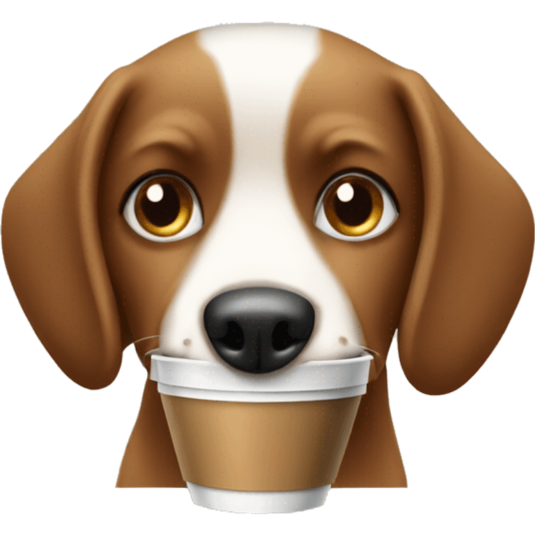 dog with coffee emoji