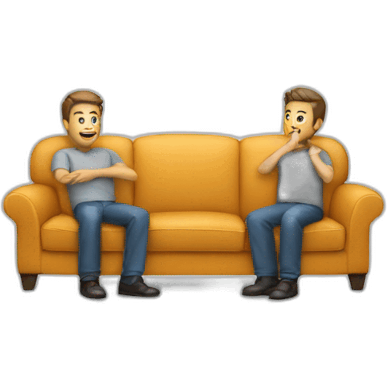 sofa with three guys emoji