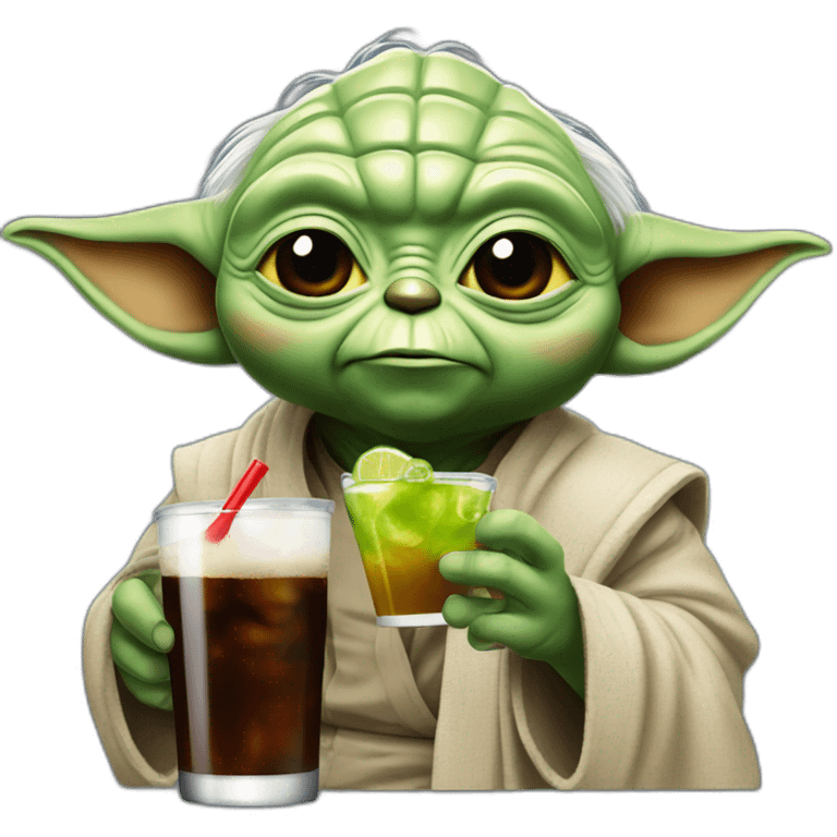 Yoda drink a cola emoji