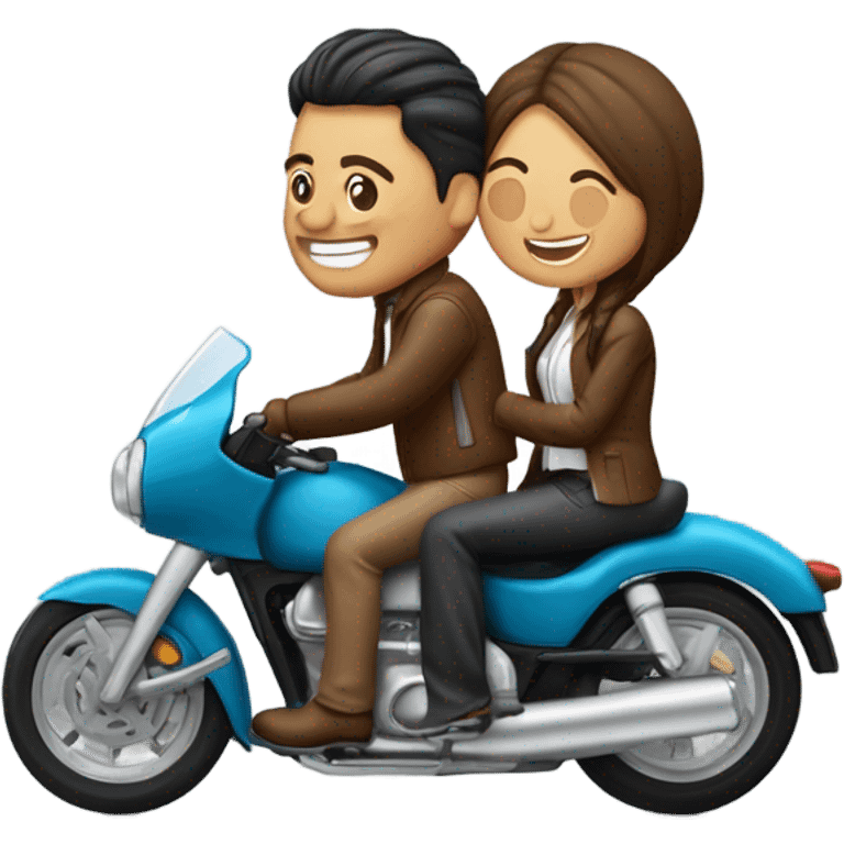 novios en motocicleta emoji