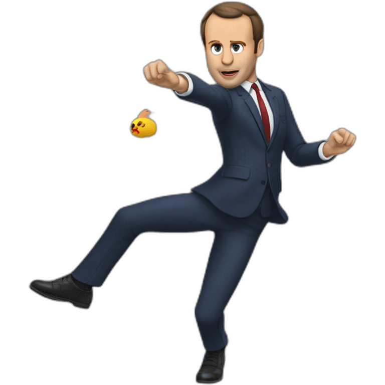 Macron entrain de faire du caca emoji