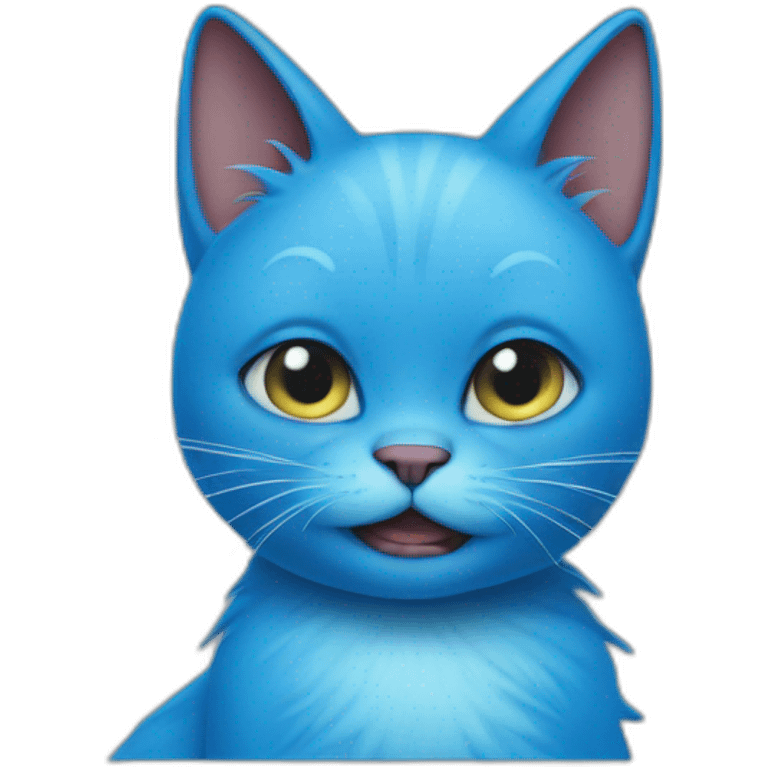 Blue cat with a smurf emoji