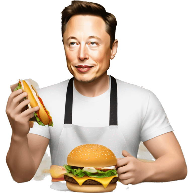 Elon Musk qui mange un burger  emoji