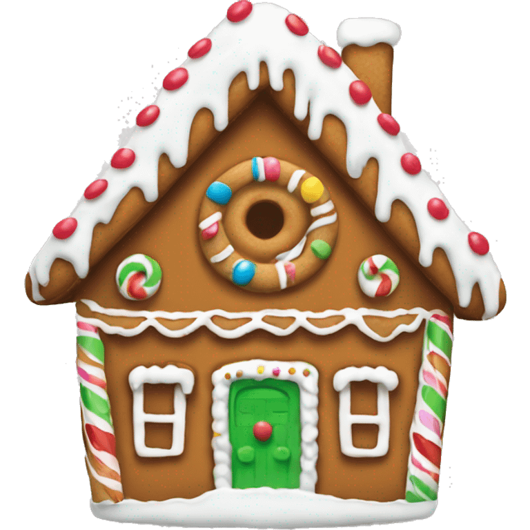 gingerbread house with white icing emoji