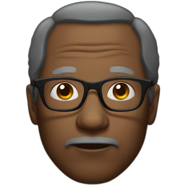 Old serious black man with glasses without beard emoji