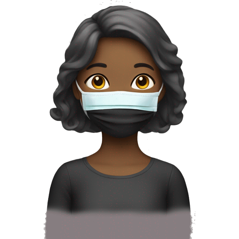 Girl with face mask on emoji