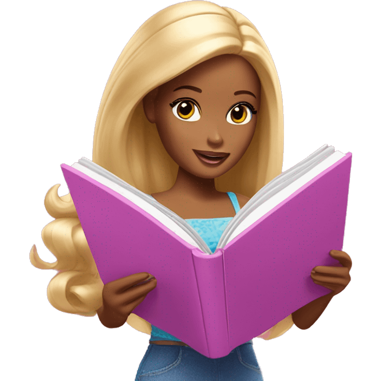 barbie reading emoji