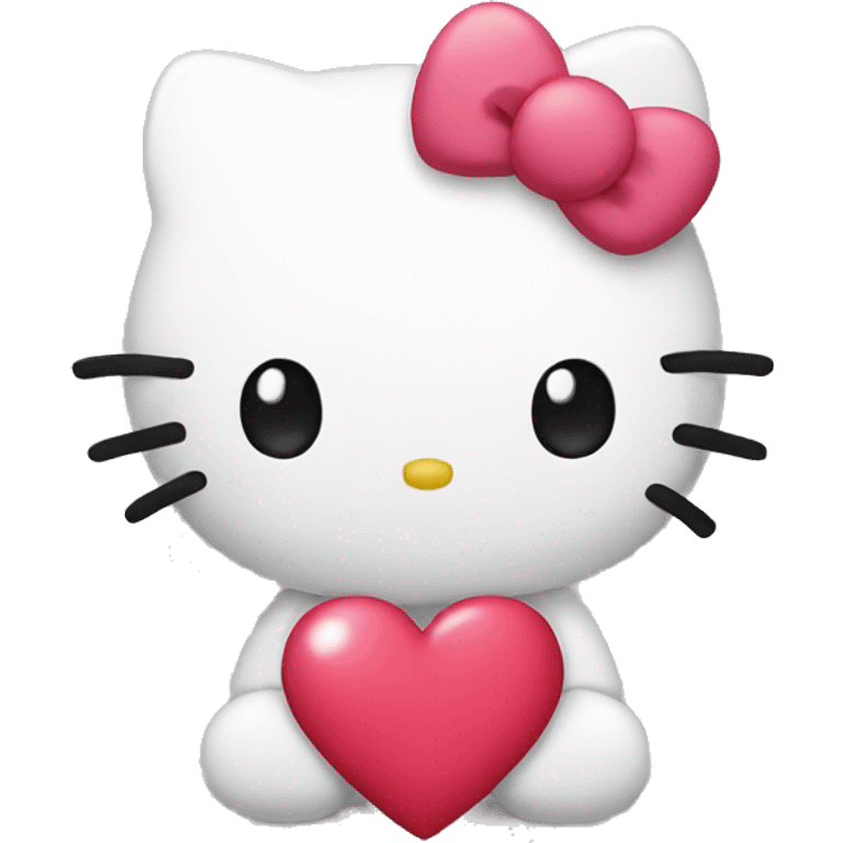 hello kitty with heart emoji